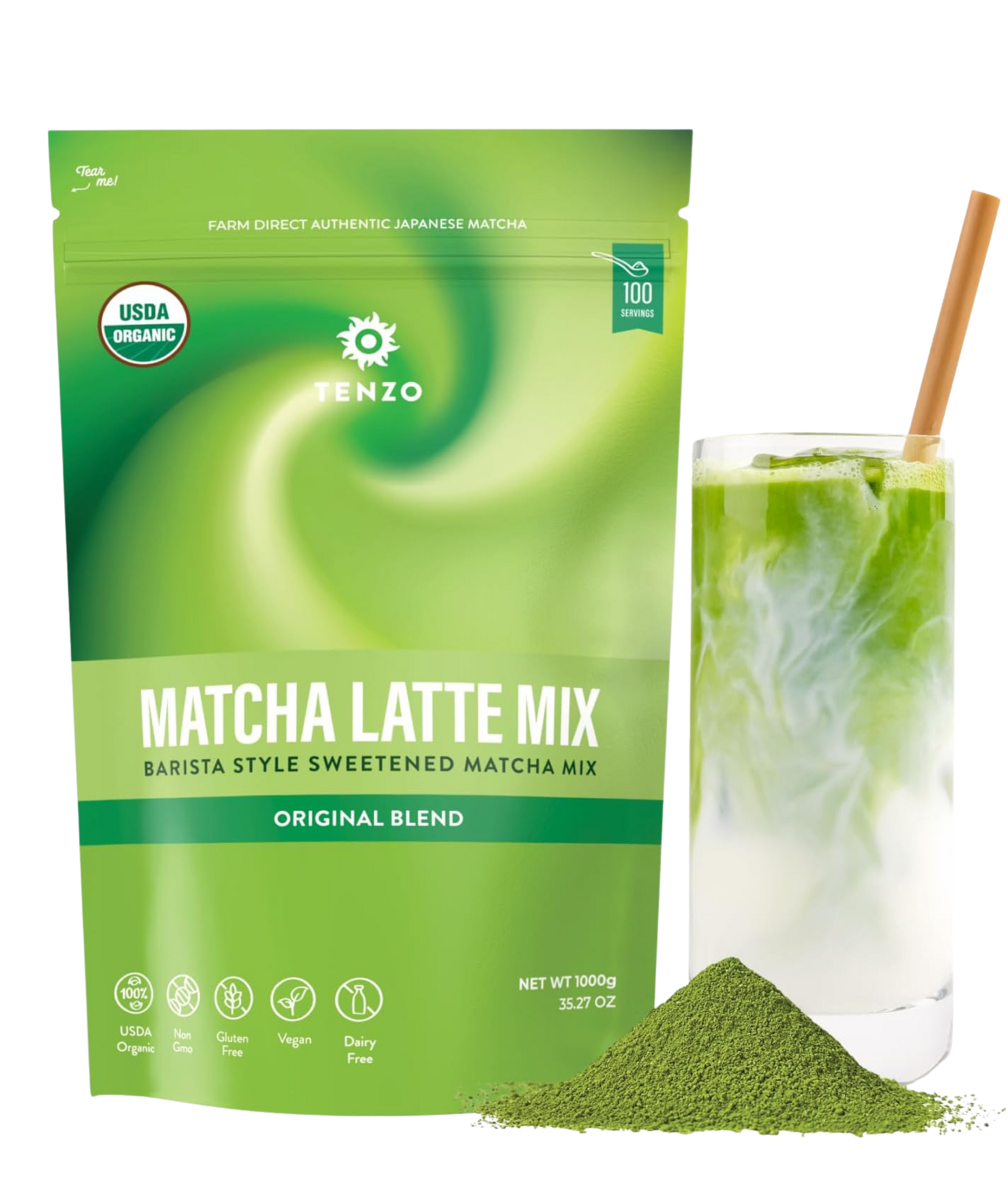 Tenzo Matcha Latte Mix – 1kg Bag – Abbotsford Road