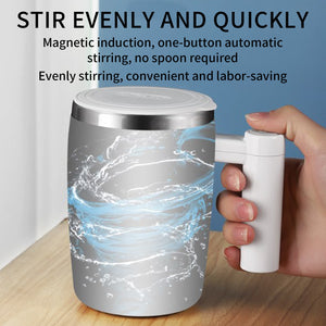 Automatic Stirring Coffee Mug with Stainless Steel Lining
