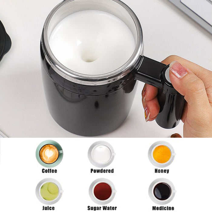 Automatic Stirring Coffee Mug with Stainless Steel Lining